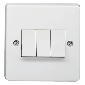 Crabtree 4173 3 Gang 2 Way Switch White