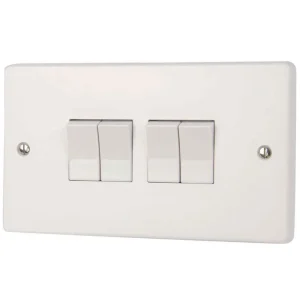 Crabtree 4174 4 Gang 2 Way Switch White