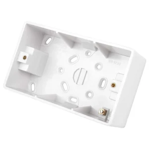 Box 2 Gang Surface Moulded 87 x 147 x 49mm White For Shaver Unit