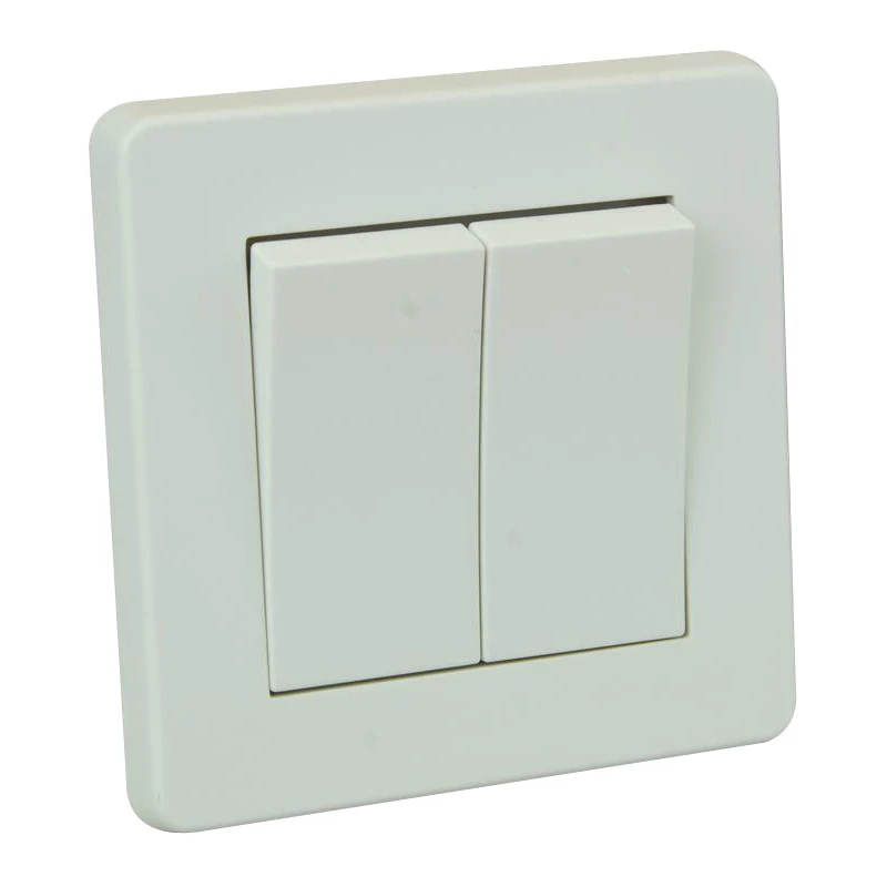 Crabtree Plate Switch 2 Gang 2 Way Single Pole Corinthian 10AX White