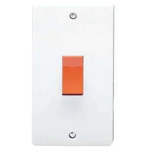 Crabtree 4500 2 Gang DP Vertical Switch 50A White