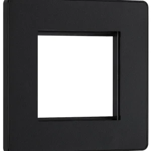 BG Evolve, Matt Black, Square Euro Module Front Plate, 2 Module