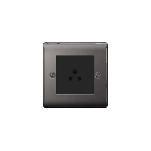 BG Nexus NBN28B Black Nickel Unswitched Socket Round Pin 2A