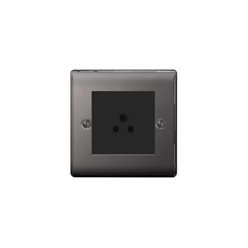 BG Nexus NBN28B Black Nickel Unswitched Socket Round Pin 2A - Image 2