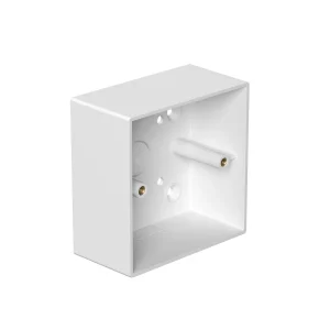 White PVC-U 1 Gang Box 44mm Universal Knock Out Square Corners
