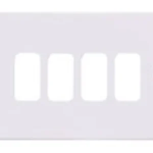 4-Module Grid Frontplate Brushed Chrome