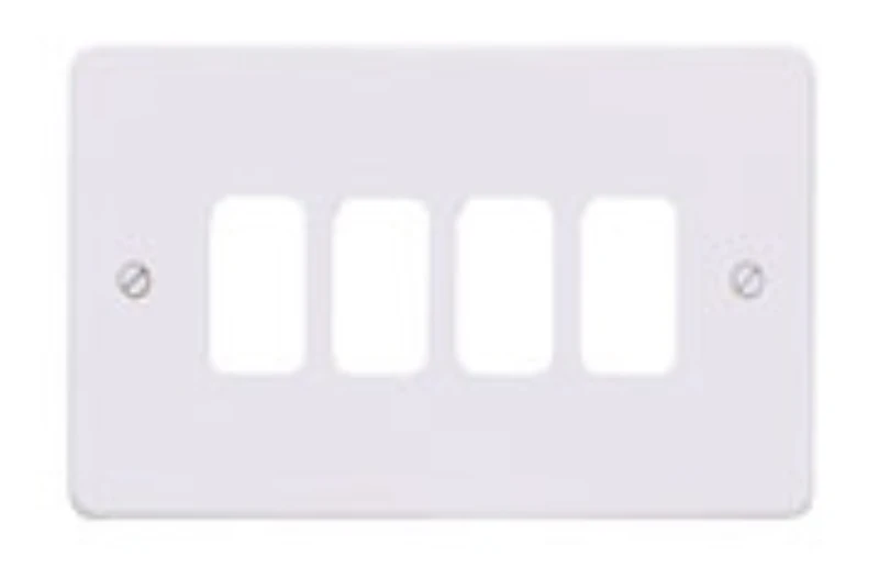 4-Module Grid Frontplate Brushed Chrome