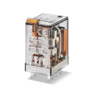 Relay Plug-In 2P Co Lockable 10A 48V Dc Test Button&Mech In