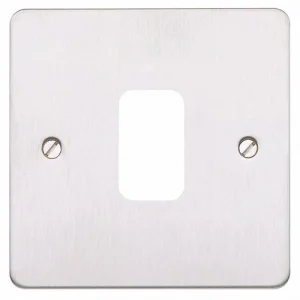 Front Plate 1 Module Mounting Frame 86X86mm Brushed Chrome