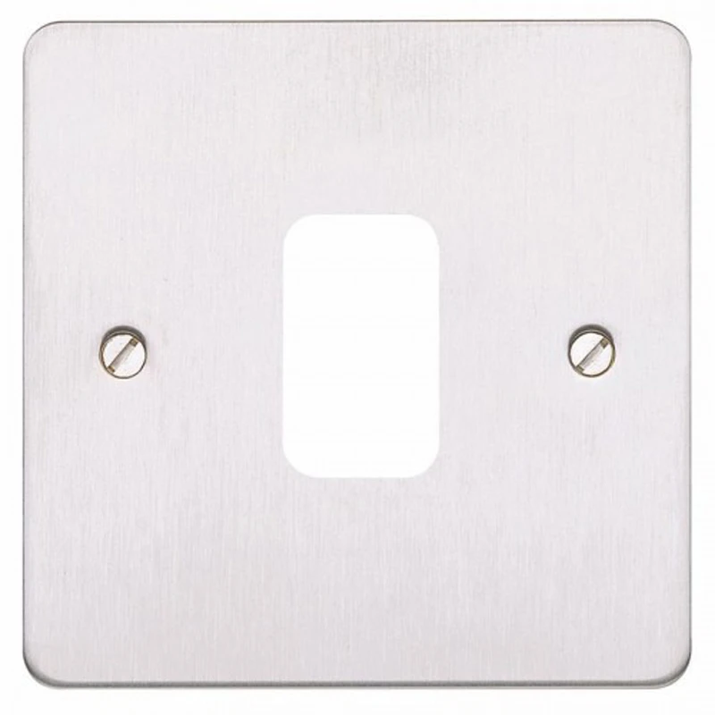 Front Plate 1 Module Mounting Frame 86X86mm Brushed Chrome - Image 2