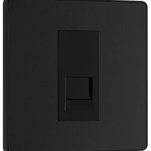 BG Evolve, Matt Black, Single Secondary Telephone Socket, Screw Type