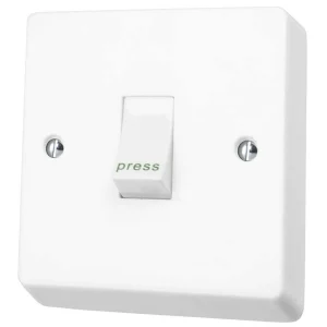 10A 1 Gang 2 Way Retractive Switch Printed 'Press'