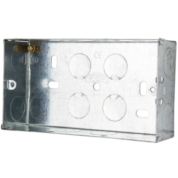 Appleby 2 Gang Adjustable Lug Flush Steel Installation Box 35mm Depth ...