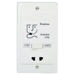 Crabtree 2400 Dual Voltage Shaver Unit White