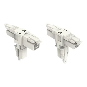 Wago T-Distribution Connector 2-Pole Cod. A 1 Input 2 Outputs 3 Locking Levers For Flying Leads White