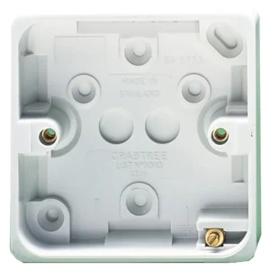 Crabtree 9043 Single 16mm/20mm Moulded Box White