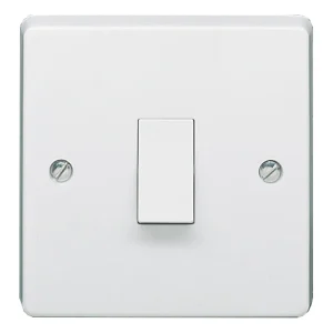 Plate Switch 1 Gang 1 Way DP 10AX White