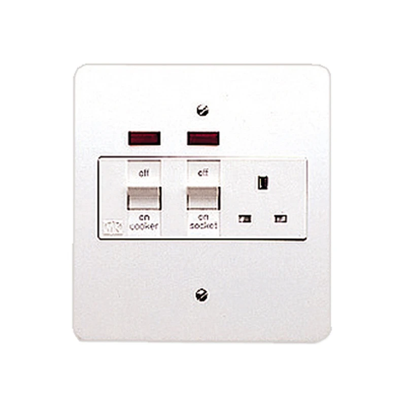 Cooker Control Switch DP Main Switch&Socket Neon 45A Metal White - Image 2