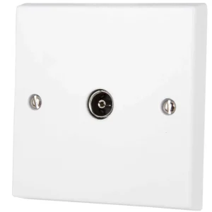 Socket 1 Gang TV Non Isolated White