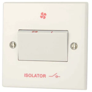 Isolator 3P Fan Marked With Isolator & Fan Symbol 6A White
