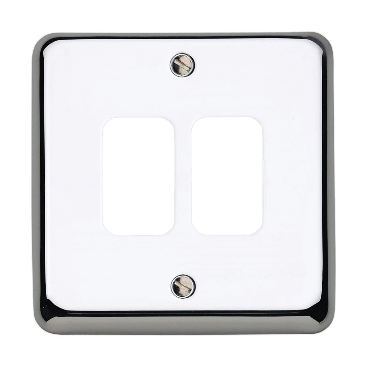 Front Plate 2 Module 86X86mm Polished Chrome - Image 2