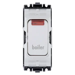 Grid Switch 1 Way Dp&Neon Boiler 20A White