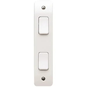 Switch 2 Gang 2 Way SP Architrave 10A White
