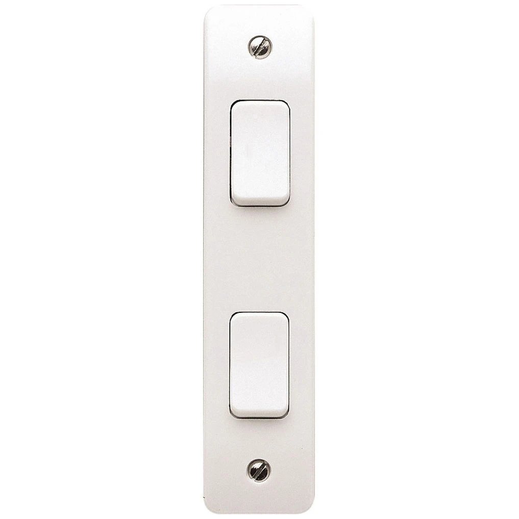 Switch 2 Gang 2 Way SP Architrave 10A White