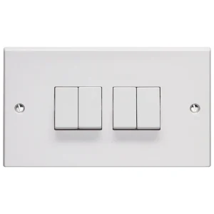 10AX 4 Gang 2 Way Plate Switch