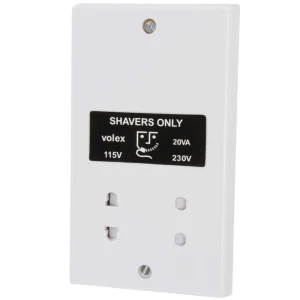 Shaver Supply Unit Dual Voltage 115/230V O/PT 230V I/PT White