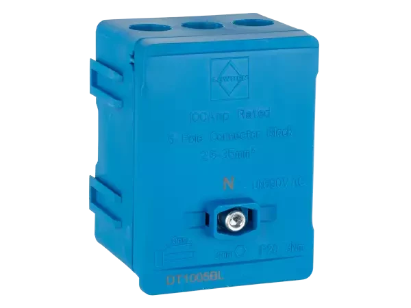 Distribution Terminal 100A 5 Way Blue