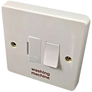13A Double Pole Switched Fused Spur Connection Unit Printed 'Washing Machine'