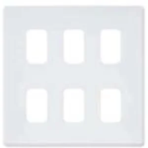 Front Plate 6 Module Grid 146X146mm White