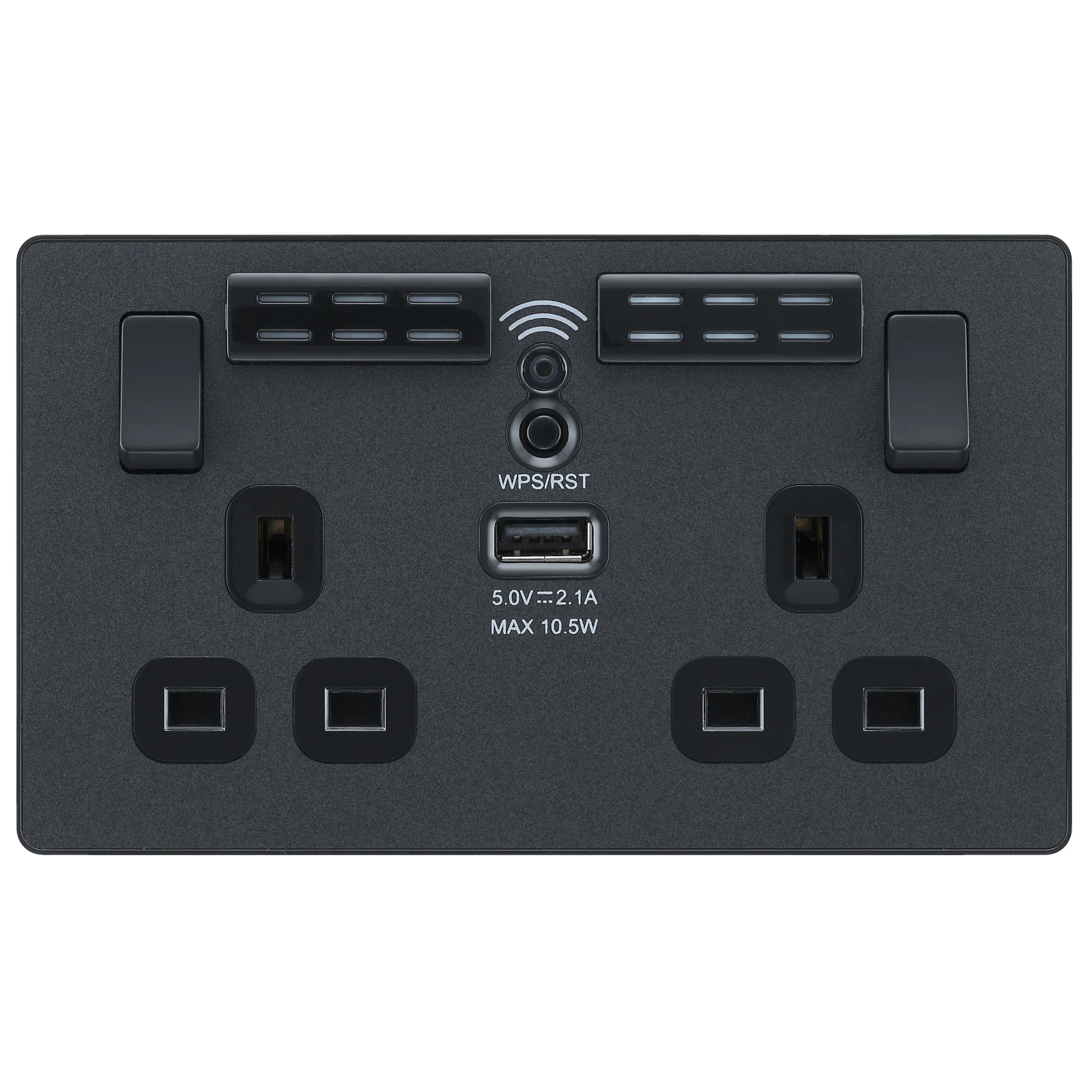 BG Evolve PCDMG22UWRB 2 Gang Switched WIFI Extender Socket + USB Matt Grey