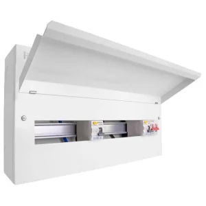 22 Way Unit with 100A Mains Switch + 2 x 80A RCD (16 Free Ways)