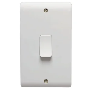 Crabtree 50A 2 Gang Double Pole Switch With LED White