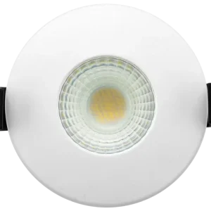 Ftype Fixed Colour Change 6W 600Lm Dimmable Fire Rated Downlight IP65 White Bezel Included 3000K 4000K 6000K