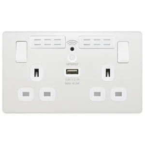 BG Evolve PCDCL22UWRW 2 Gang Switched WIFI Extender Socket + USB Pearlescent White