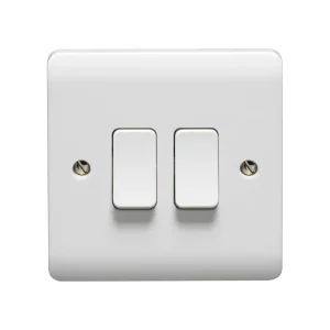 Crabtree 10AX 2 Gang 2 Way Switch White