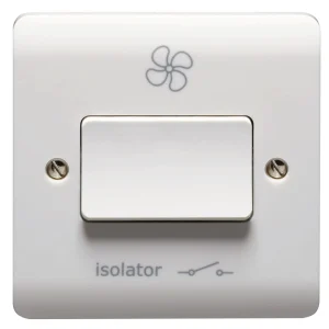 Crabtree 10A Triple Pole Fan Isolator Switch With Isolator & Fan Symbol