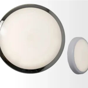 KSR LED Bulkhead Round White Multi Watt/Cct Opal Diffuser IP65 Em