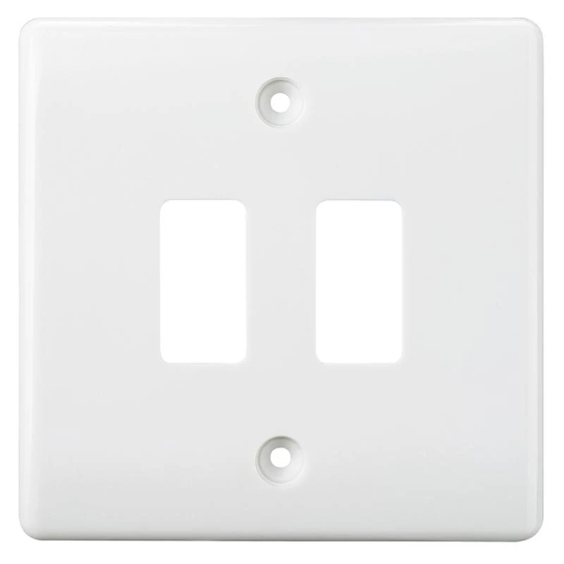 Front Plate 2 Module Grid 86X86mm White - Image 2