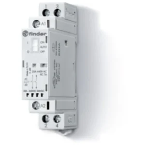 Contactor Modular 2P 2 Normally Open Switch 25A 24V AC/DC Grey 35mm Rail