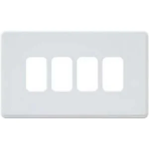 4 Module Grid 86X146mm Black Front Plate