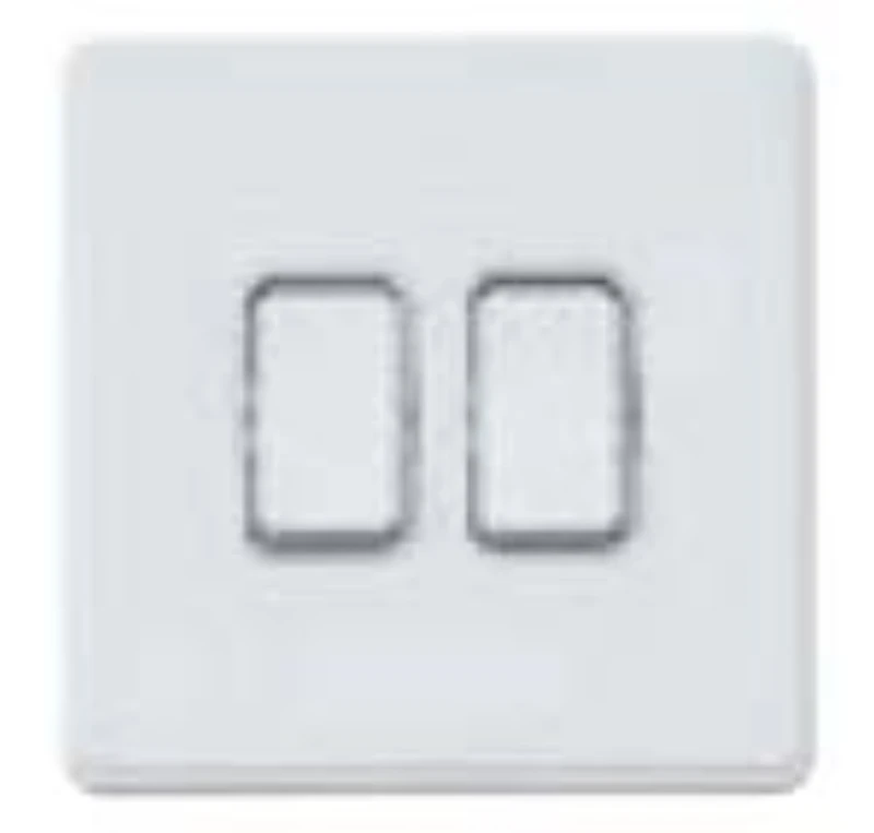 Front Plate 2 Module For 2 Gang 20A Switch 86X86mm White