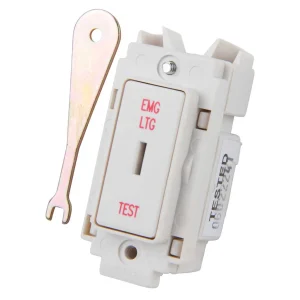 Rockergrid 2-Pole 2-Way Emergency Lighting Test Grid Switch 20A White