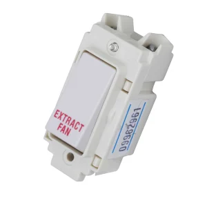 Grid Switch DP Module Moulded 20A White Marked Extractor Fan