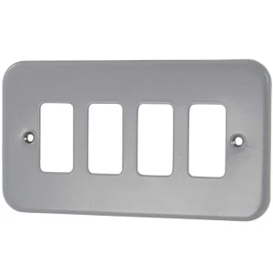 Rockergrid Frontplate 4 Gang Surface Birch Grey