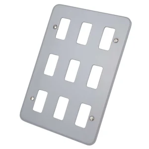 Rockergrid Frontplate 9 Gang Surface Birch Grey