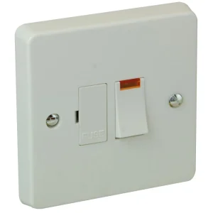 13A Double Pole Switched Fused Spur Connection Unit With Neon Printed 'Boiler'